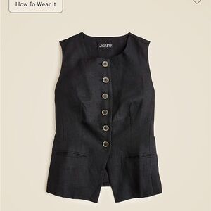 J.Crew Linen Cutaway Vest